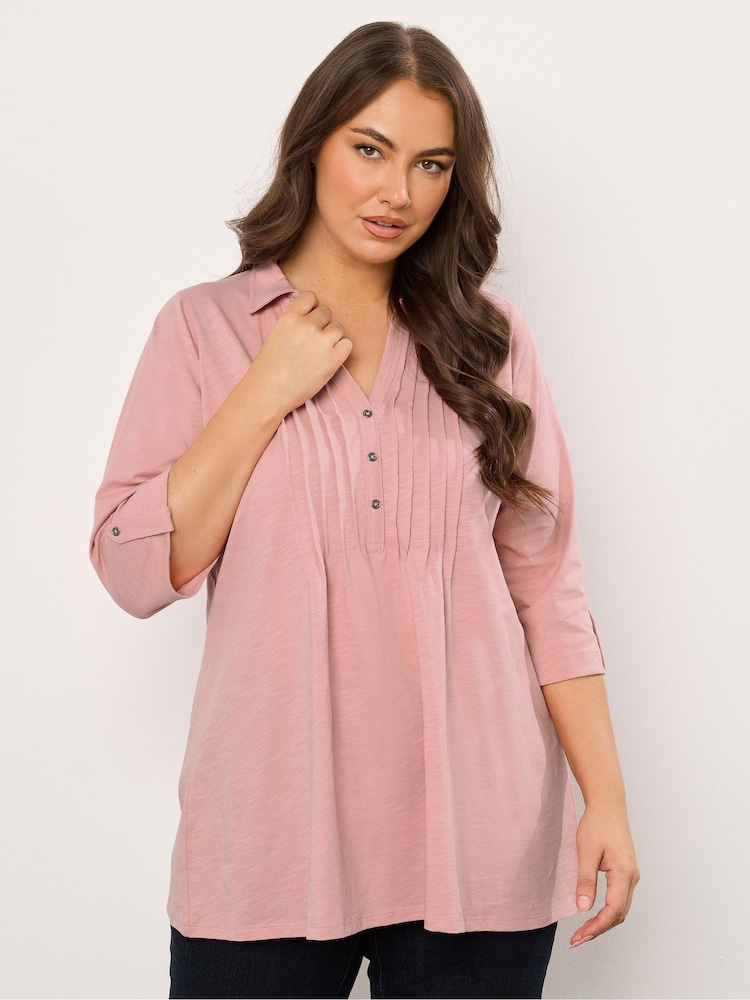 rožnata - Evans Pintuck Henley Top - Slika 1 iz 5