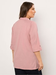 rožnata - Evans Pintuck Henley Top - Slika 3 iz 5