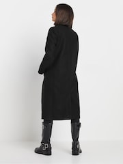 PixieGirl Petite Black Open Collar Longline Formal Coat - Image 3 of 5