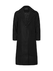 PixieGirl Petite Black Open Collar Longline Formal Coat - Image 5 of 5