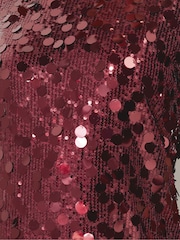 Yours Curve Red London Sequin T-Shirt Dress - Image 4 of 5