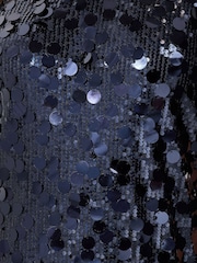 Yours Curve Blue London Sequin T-Shirt Dress - Image 4 of 5