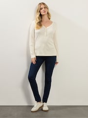 Long Tall Sally Long Sleeve Ribbed Henley Top - Imagem 2 de 6