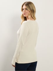 Long Tall Sally Long Sleeve Ribbed Henley Top - Imagem 4 de 6