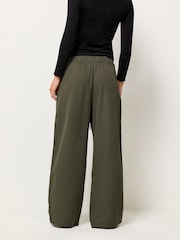 PixieGirl Petite Green Pleated Front Wide Leg Trousers - Image 3 of 5