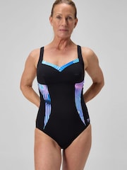 Speedo Blue Womens Shaping Printed Luna Elustre Swimsuit - Image 1 of 6