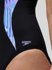Speedo Blue Womens Shaping Printed Luna Elustre Swimsuit - Image 5 of 6