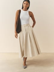 Πέτρα - Nothing Ordinary Premium Cotton Rich Tailored A-Line Midi Skirt - Εικόνα 1 από 5
