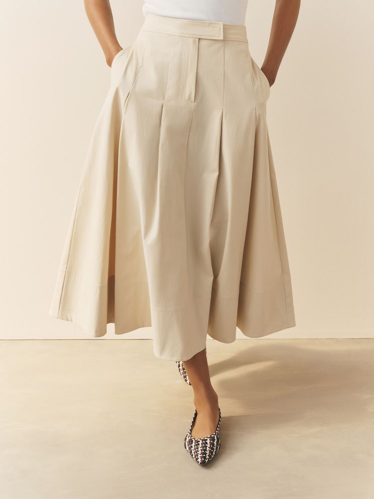 Πέτρα - Nothing Ordinary Premium Cotton Rich Tailored A-Line Midi Skirt - Εικόνα 2 από 5