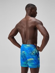 Speedo Green Mens Print Redondo Edge Volley 16" Swim Shorts - Image 2 of 6