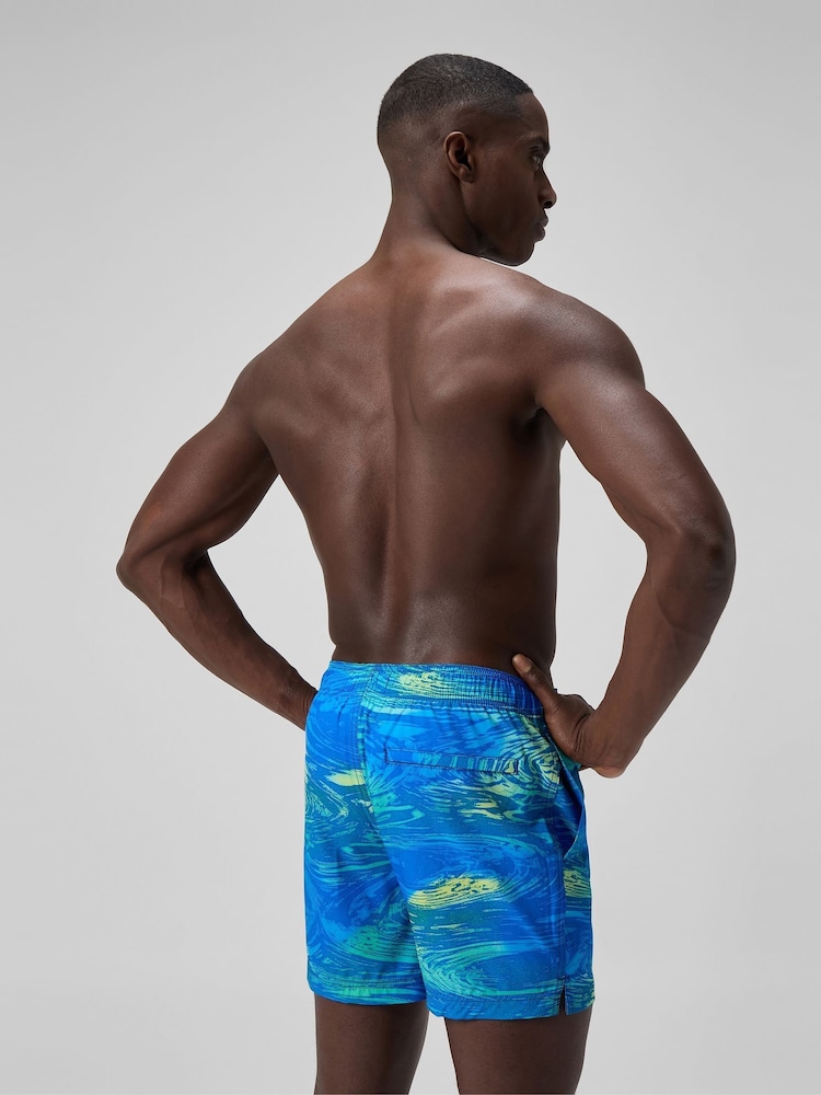Speedo Green Mens Print Redondo Edge Volley 16" Swim Shorts - Image 2 of 6 Speedo Green Mens Print Redondo Edge Volley 16" Swim Shorts - Image 2 of 6