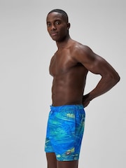 Speedo Green Mens Print Redondo Edge Volley 16" Swim Shorts - Image 3 of 6