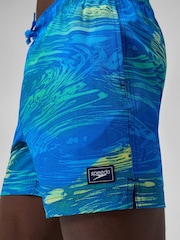 Speedo Green Mens Print Redondo Edge Volley 16" Swim Shorts - Image 5 of 6