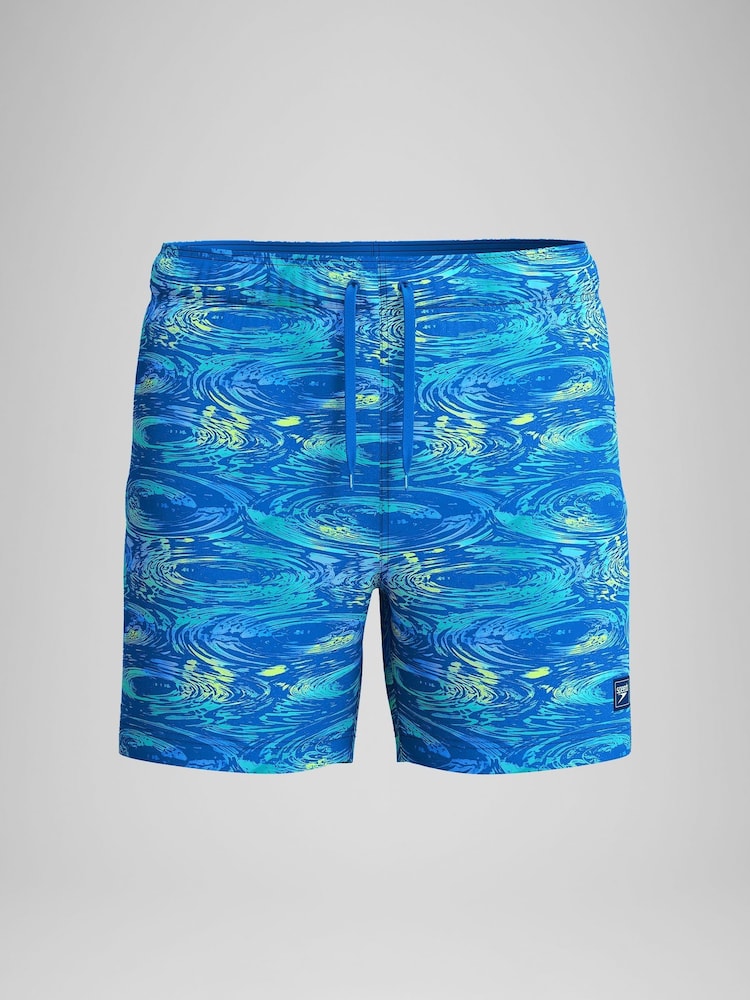 Speedo Green Mens Print Redondo Edge Volley 16" Swim Shorts - Image 6 of 6