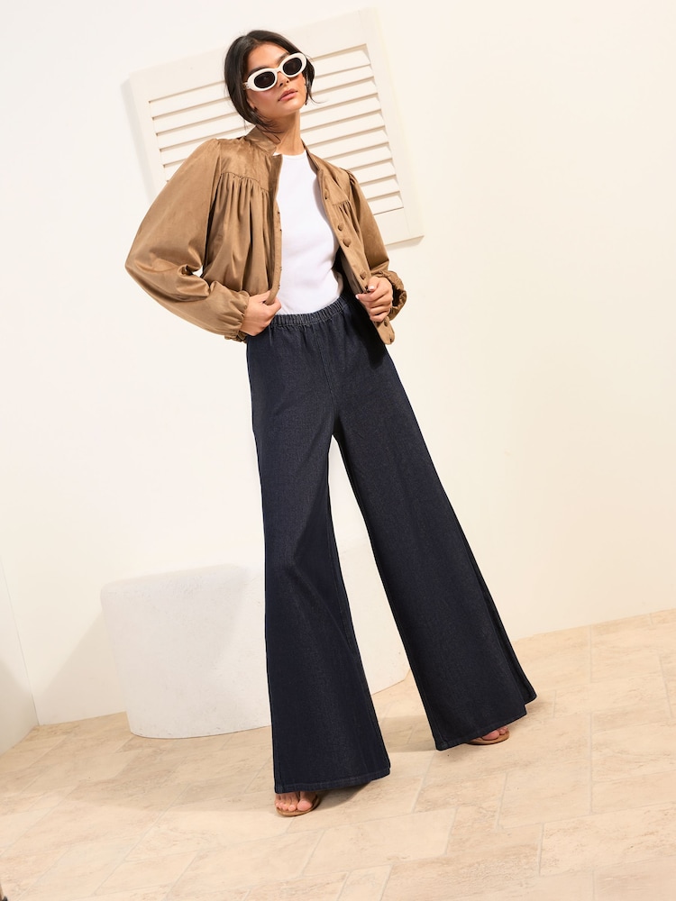 Friends Like These Elasticated Wide Leg Trousers - Imaginea 1 din 4