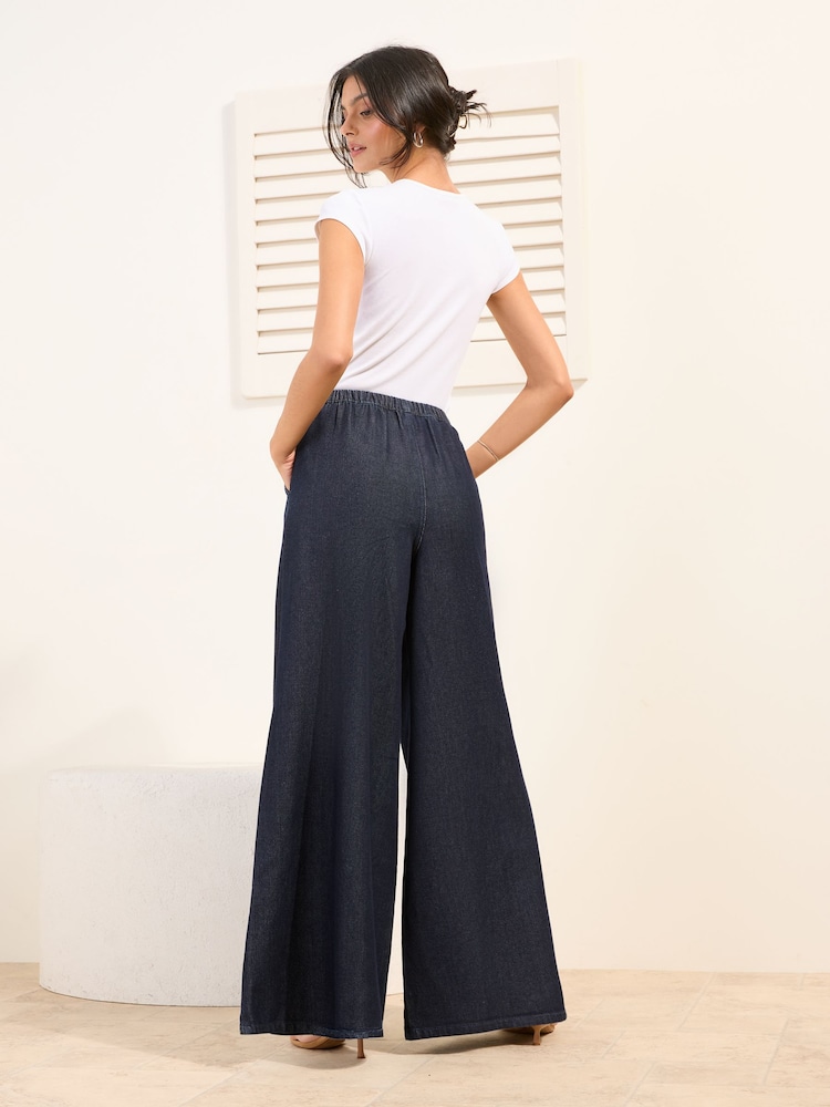 Friends Like These Elasticated Wide Leg Trousers - Imaginea 4 din 4