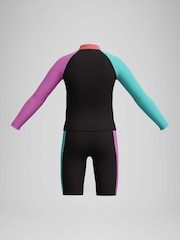Speedo Purple Girls Colourblock Rash Top & Jammer Set - Image 5 of 5
