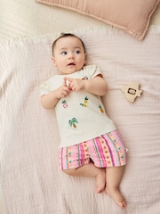 Ecru Tropical Short Sleeve Baby Top and Short Set 2 Piece (0mths-2yrs) - Image 1 of 14