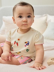 Ecru Tropical Short Sleeve Baby Top and Short Set 2 Piece (0mths-2yrs) - Image 2 of 14