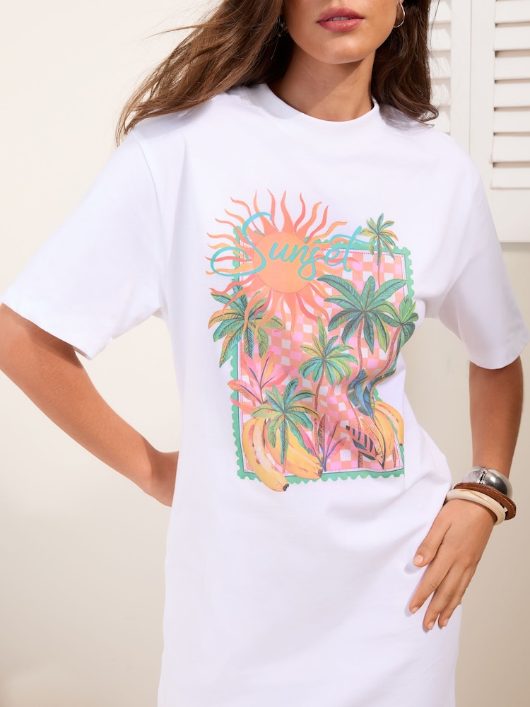 Friends Like These White Jersey T-Shirt Midi Dress - Image 4 of 4