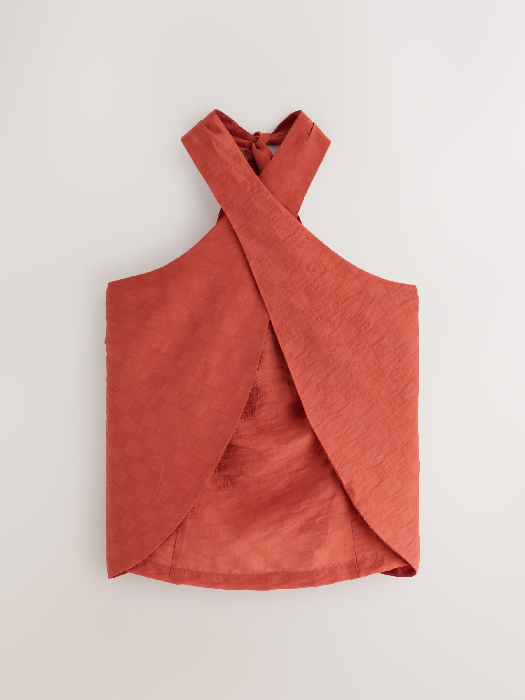 トップス Halterneck Checkjacquard Tops Buy Rust Red Jacquard Checkerboard Halter Top from Next USA