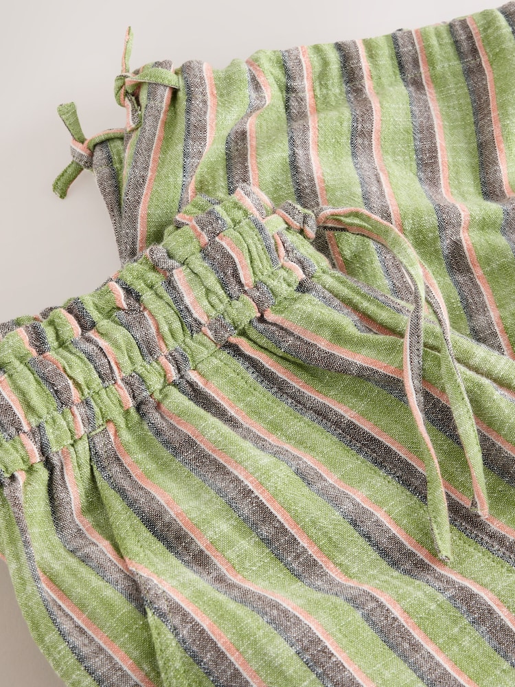 Green Stripe Double Cloth Balloon Leg Trousers - Image 3 of 3