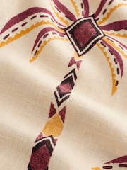 Beige Palm Print Linen Blend Balloon Leg Trousers - Image 9 of 9