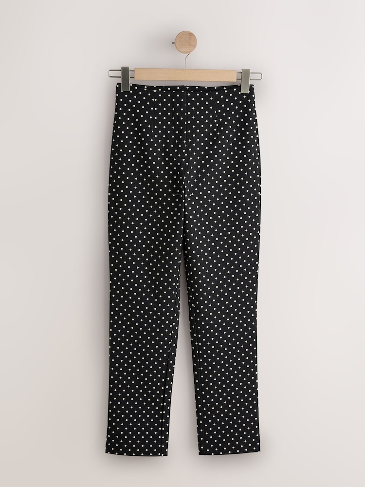 Black/White Spot Stretch Capri Leggings - Image 1 of 3 Black/White Spot Stretch Capri Leggings - Image 1 of 3