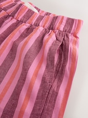 Pink Stripe Linen Blend Wide Leg Trousers - Image 6 of 7