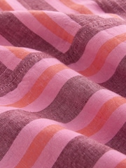 Pink Stripe Linen Blend Wide Leg Trousers - Image 7 of 7