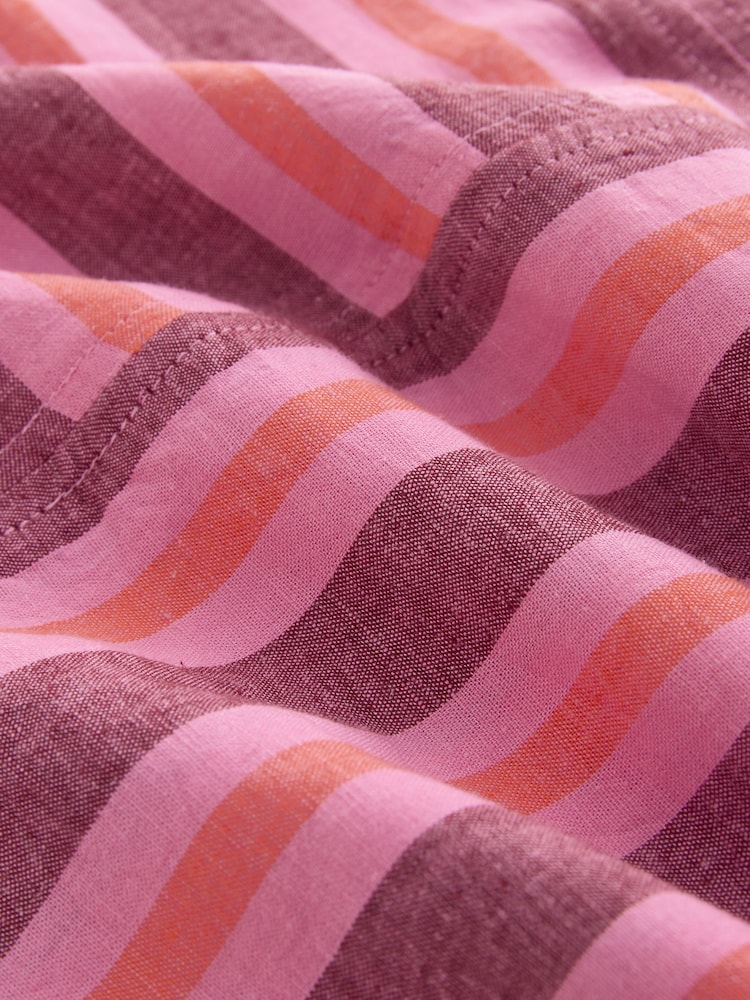 Pink Stripe Linen Blend Wide Leg Trousers - Image 7 of 7