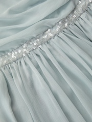 Monsoon Green Sequin One Shoulder Prom Dress - Image 4 of 4