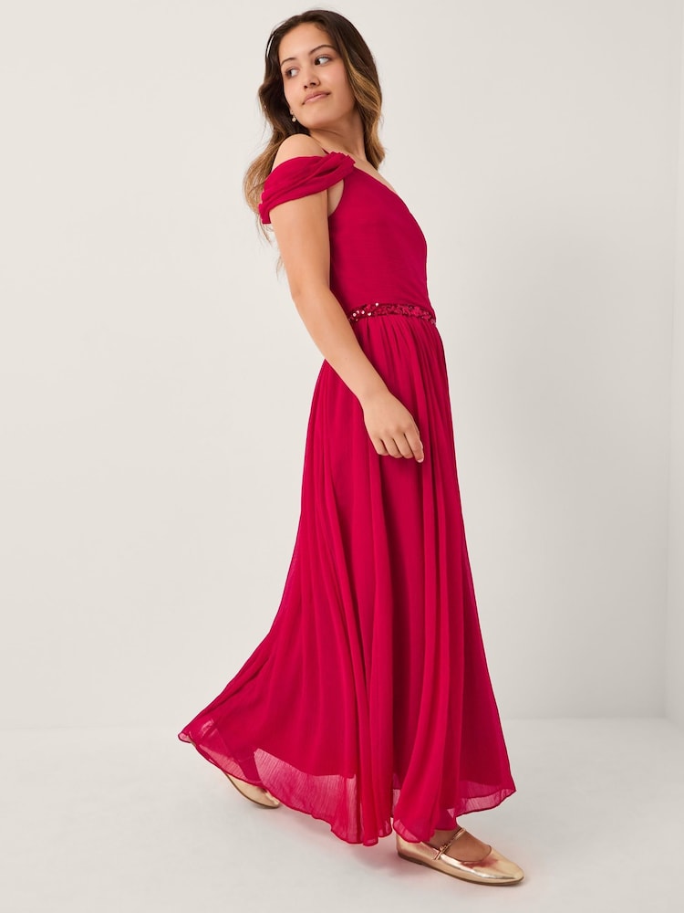 Monsoon Red Sequin One Shoulder Prom Dress - Image 1 of 4 Monsoon Red Sequin One Shoulder Prom Dress - Image 1 of 4