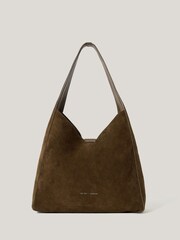 Jigsaw Green Heckfield Suede Tote Bag - Image 1 of 6