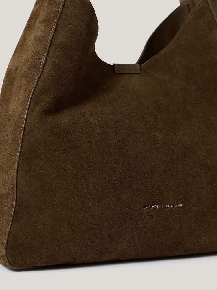 Jigsaw Green Heckfield Suede Tote Bag - Image 6 of 6
