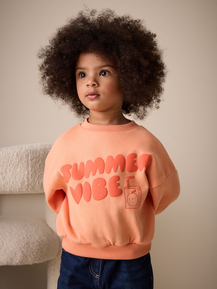 Orange Summer Crew Neck Sweatshirt (3mths-7yrs) - Image 1 of 7