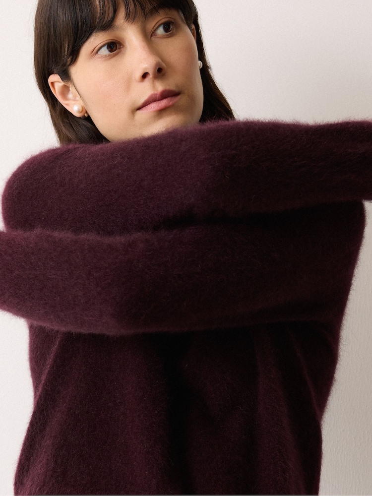 Jigsaw Purple Halo Cashmere Cardigan - Image 2 of 6 Jigsaw Purple Halo Cashmere Cardigan - Image 2 of 6