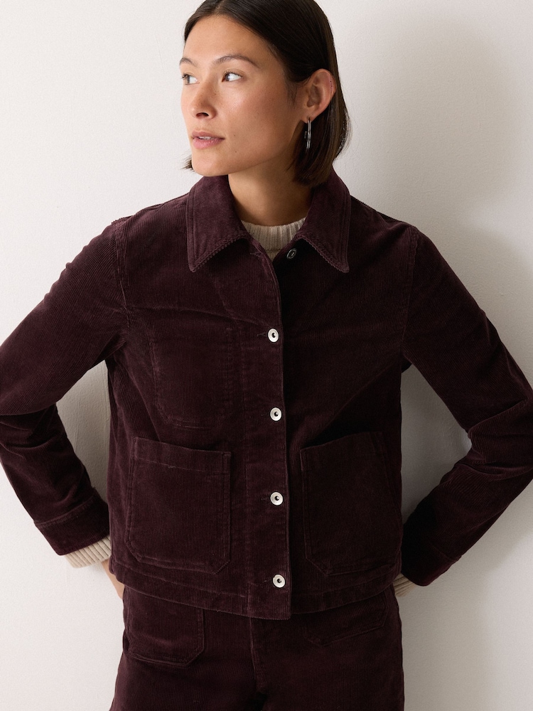 Jigsaw Purple Cord Patch Pocket Jacket - Image 1 of 5 Jigsaw Purple Cord Patch Pocket Jacket - Image 1 of 5