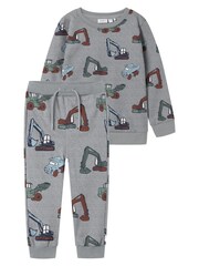 Name It Grey Digger Printed Sweatshirt & Joggers Set - Image 1 of 3