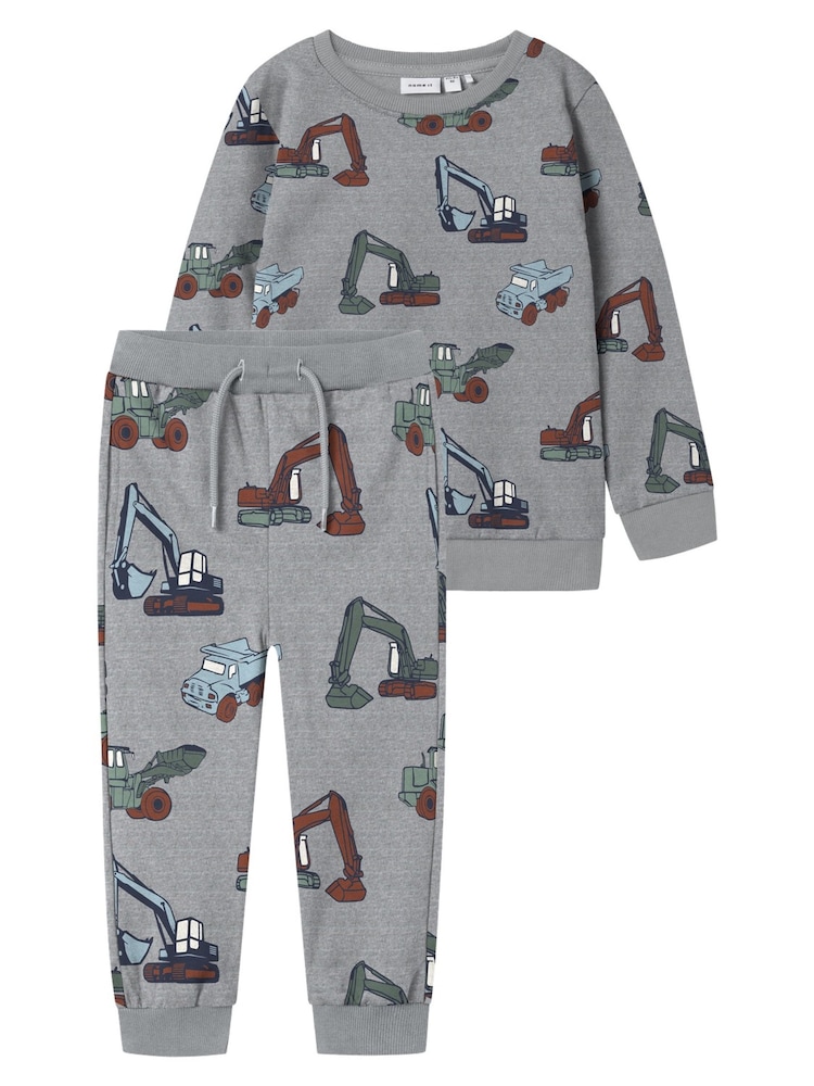 Name It Grey Digger Printed Sweatshirt & Joggers Set - Image 1 of 3 Name It Grey Digger Printed Sweatshirt & Joggers Set - Image 1 of 3