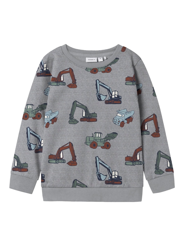 Name It Grey Digger Printed Sweatshirt & Joggers Set - Image 2 of 3 Name It Grey Digger Printed Sweatshirt & Joggers Set - Image 2 of 3