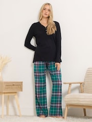 Long Tall Sally Blue Check Pyjamas - Image 1 of 5