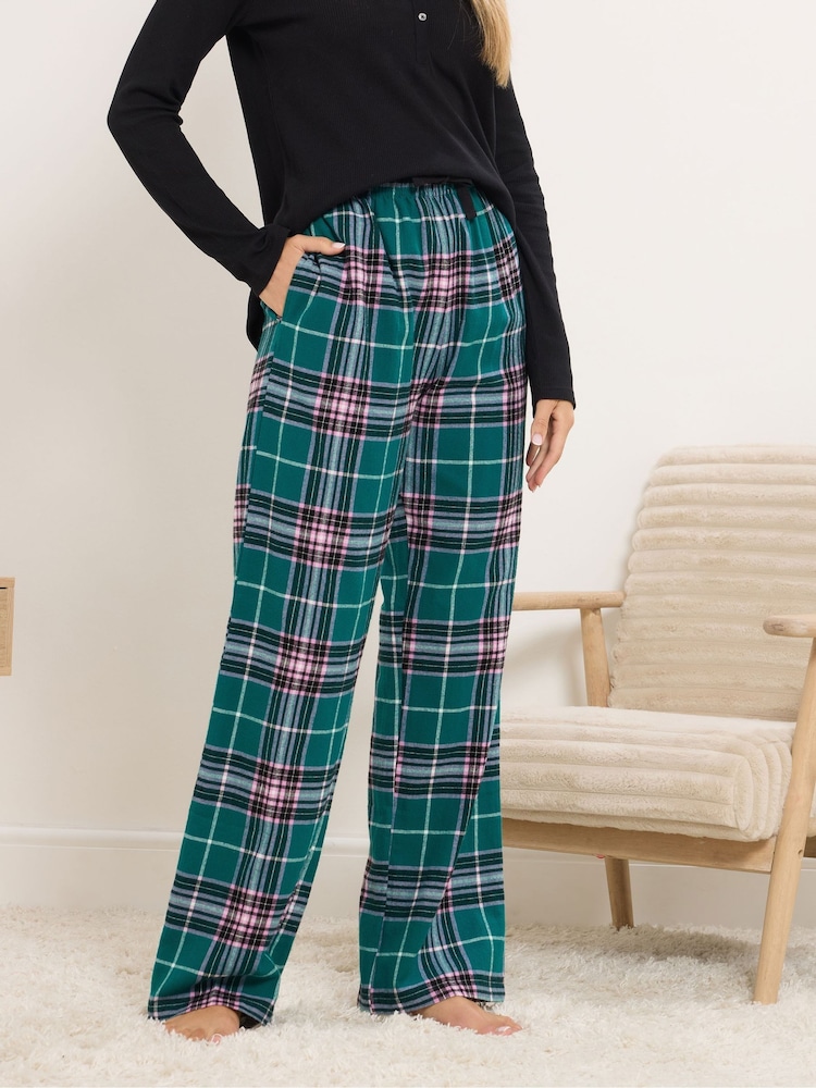 Long Tall Sally Blue Check Pyjamas - Image 2 of 5