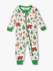Hatley Natural Holiday Animals Cotton Coverall Pyjamas - صورة 1 من 2