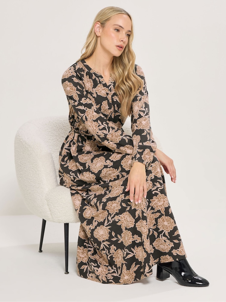Braun - Long Tall Sally Floral Belted Midaxi Dress - Bild 1 von 6