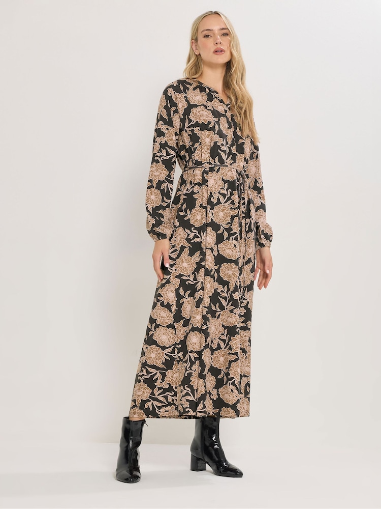 Braun - Long Tall Sally Floral Belted Midaxi Dress - Bild 2 von 6