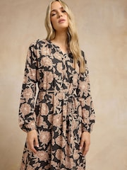 Braun - Long Tall Sally Floral Belted Midaxi Dress - Bild 5 von 6