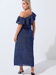 Yours Curve Limited Frill Sparkle Dress - Imagen 3 de 5