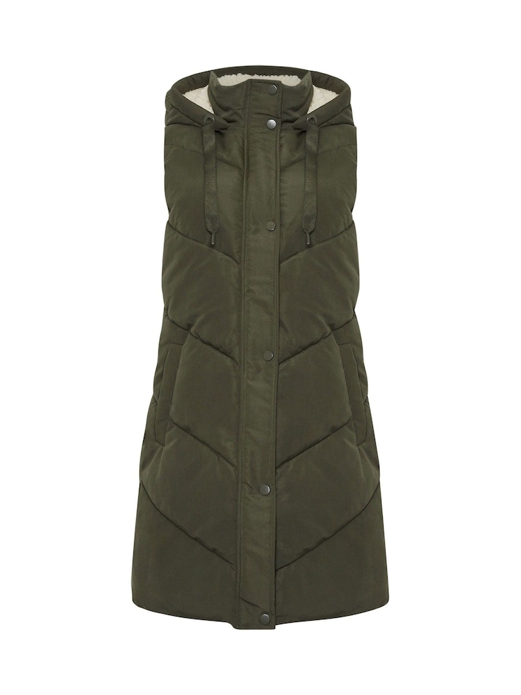 M&Co Green Borg Lined Hooded Gilet - Image 1 of 1