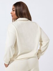 Yours Curve Natural Limited New York Half Zip Sweat Top - Image 3 of 5